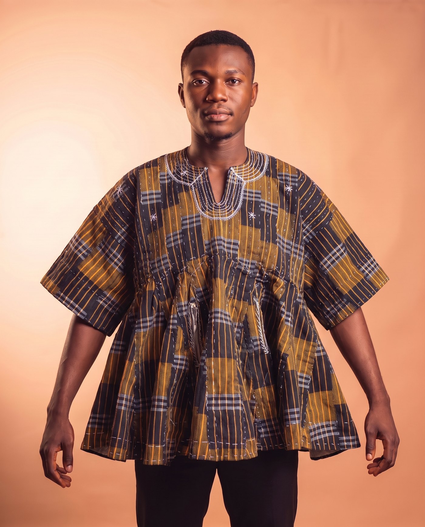 Black & Gold Fugu Smock
