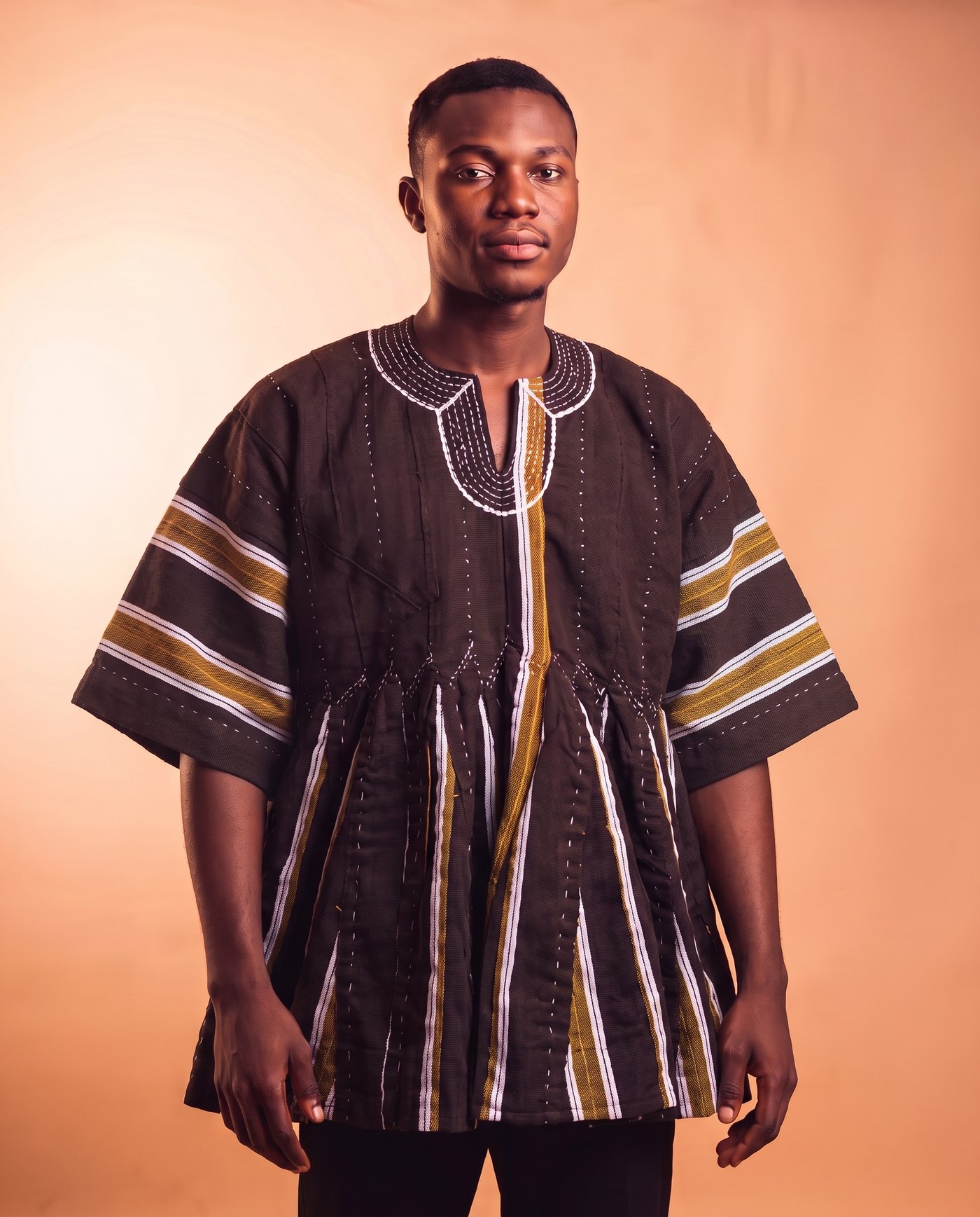 Brown & Mustard Fugu Smock