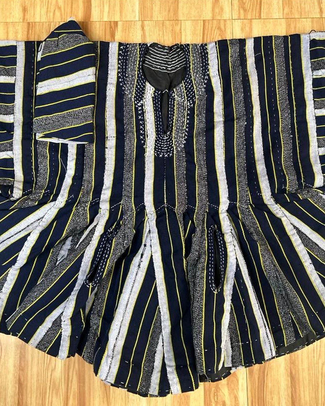 Charcoal & Silver Stripe Fugu Smock — view 2