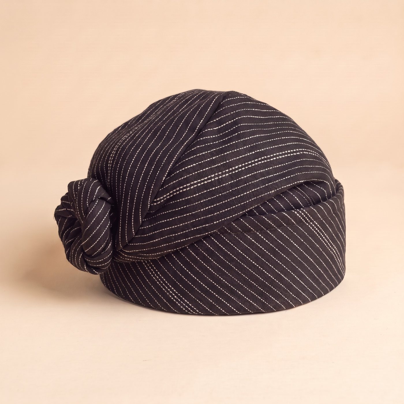 Charcoal Smock Hat, hand-wrapped Ghana fugu smock hat