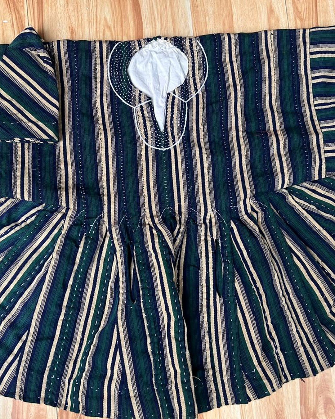 Deep Teal & White Fugu Smock — view 2