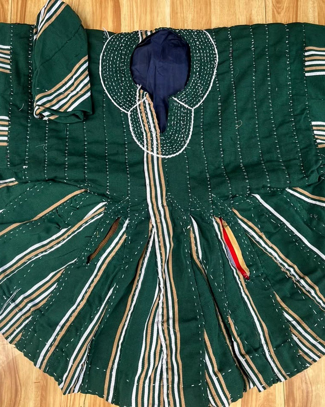 Forest Green & Cream Fugu Smock — view 2