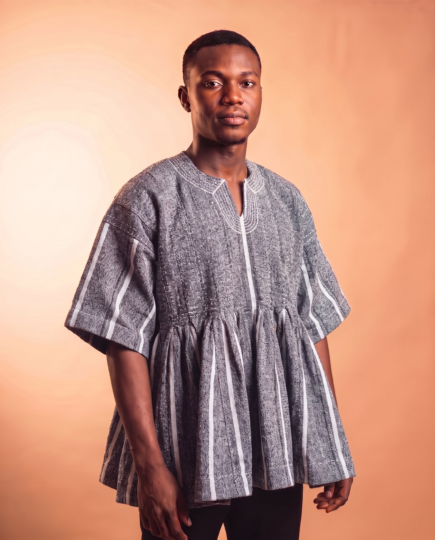 Grey & White Fugu Smock