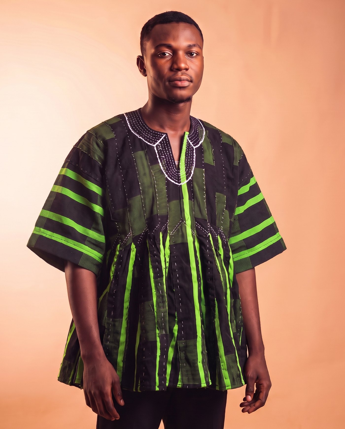Lime & Black Fugu Smock