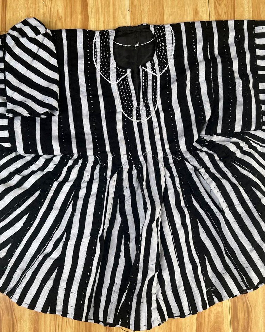 Monochrome Stripe Fugu Smock — view 2