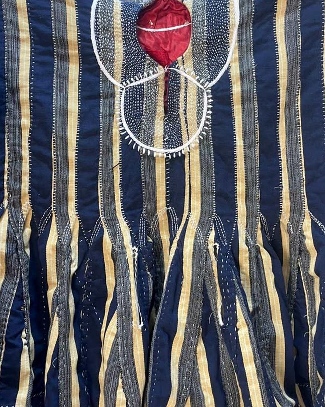 Navy & Cream Stripe Fugu Smock — view 2