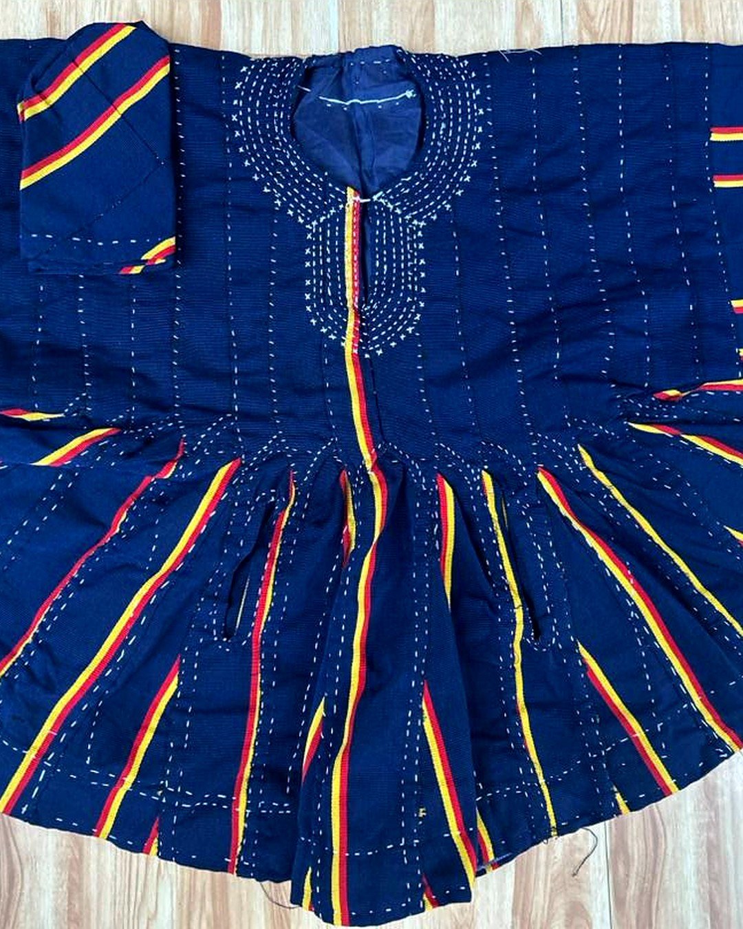 Royal Blue & Flame Fugu Smock — view 2