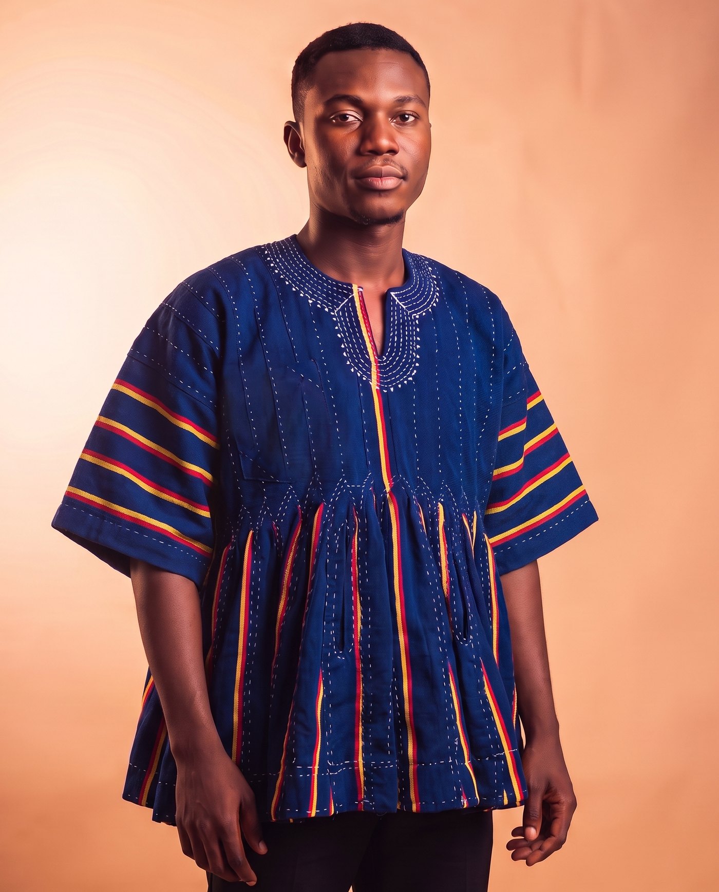Royal Blue & Flame Fugu Smock