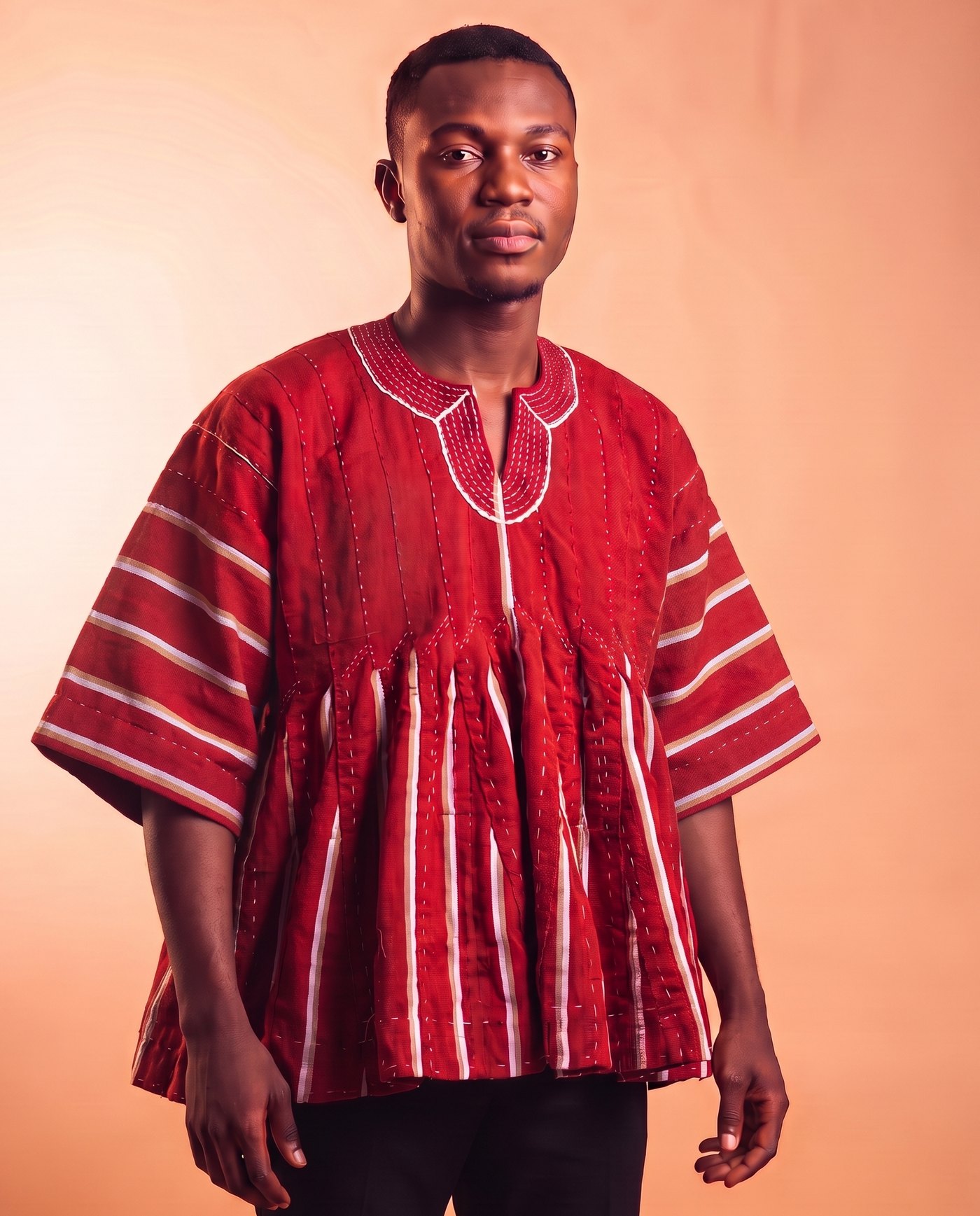 Scarlet & White Fugu Smock