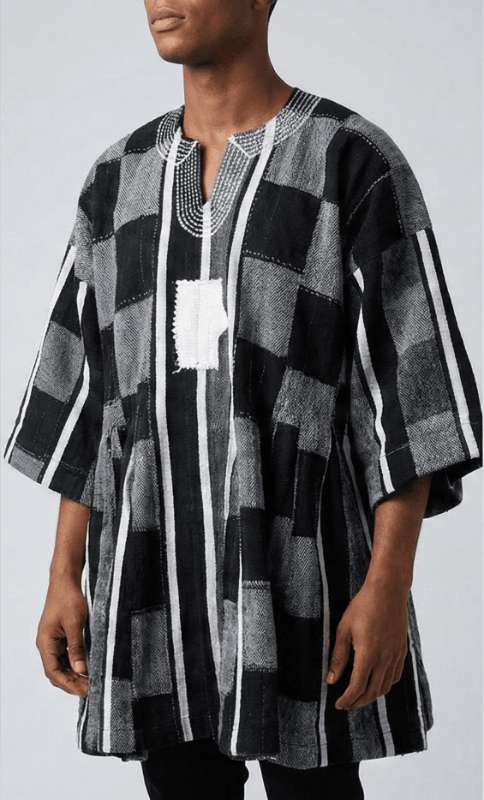 Shadow Checker Fugu Smock hand-woven Ghana fugu smock