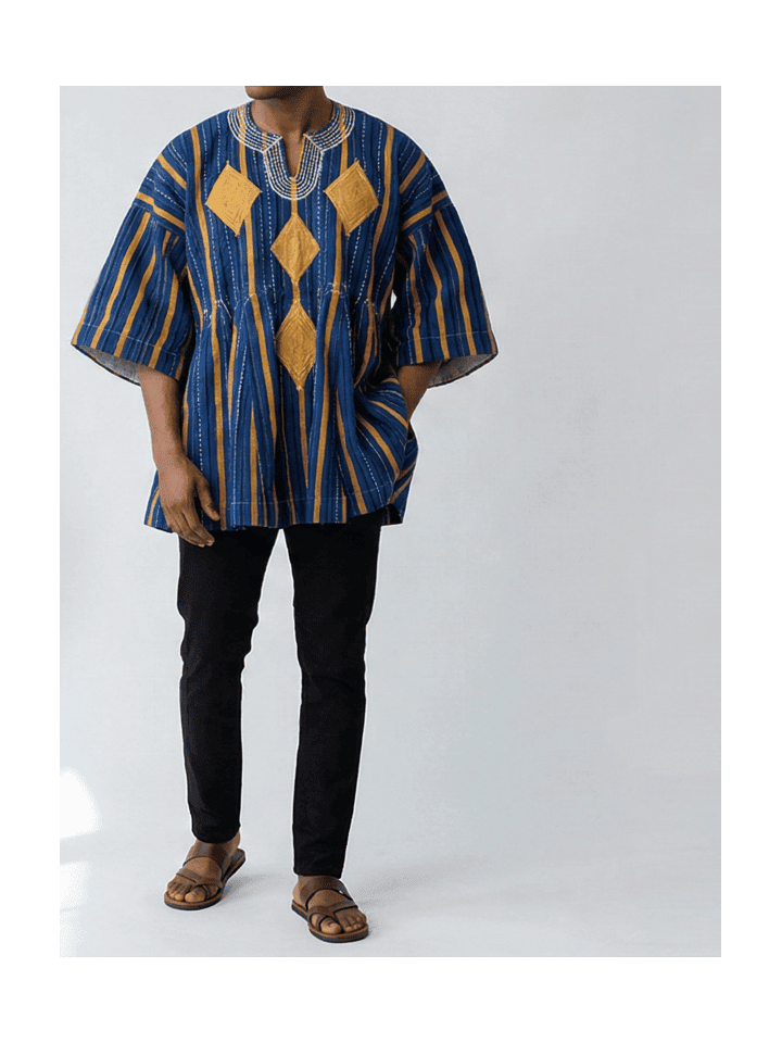 Royal Sapphire Diamond Fugu Batakari Smock